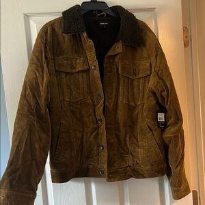 Brixton Brown Corduroy Jacket with Dark Brown Suede Collar